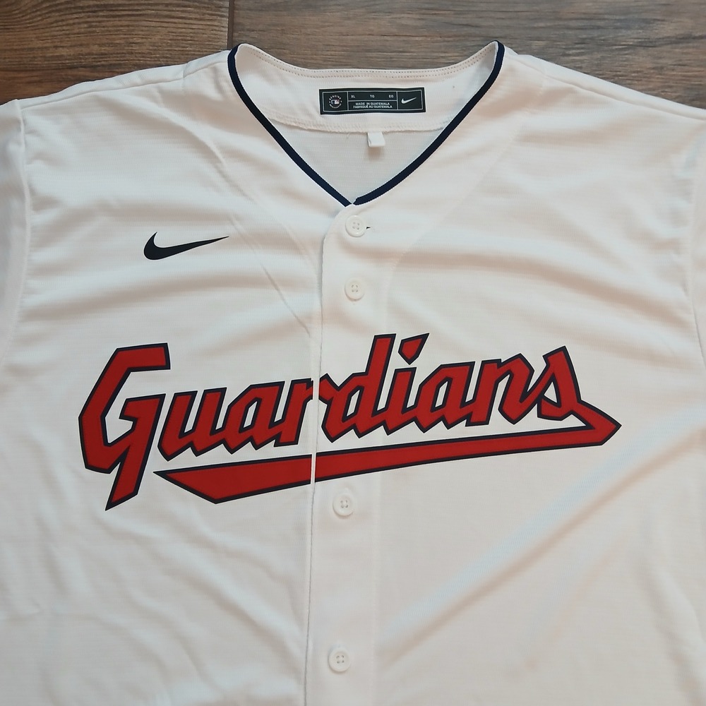 Cleveland Guardians Baseball Jersey Mens Extra Large White Nike MLB Authentic